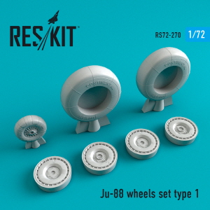 RS72-0270 1/72 Ju-88 wheels set type 1 (1/72)