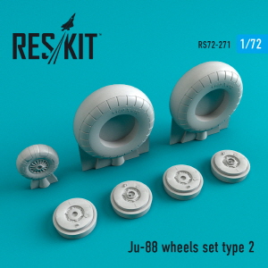 RS72-0271 1/72 Ju-88 wheels set type 2 (1/72)