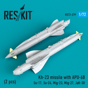 RS72-0279 1/72 Kh-23 missiles with APU-68 (2 pcs) (Su-17, Su-24, MiG-23, MiG-27, JaK-38) (1/72)