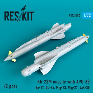 RS72-0280 1/72 Kh-23M missiles with APU-68 (2 pcs)(Su-17, Su-24, MiG-23, MiG-27, JaK-38) (1/72)