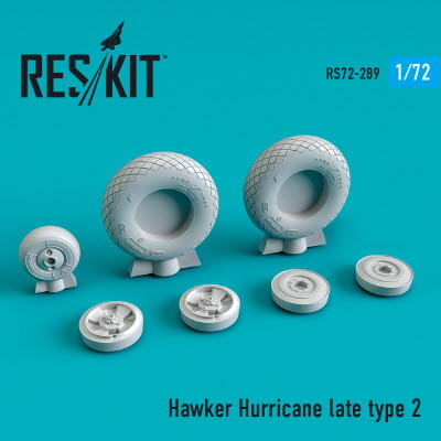 RS72-0289 1/72 Hawker Hurricane wheels set late type 2 (weighted)(1/72)