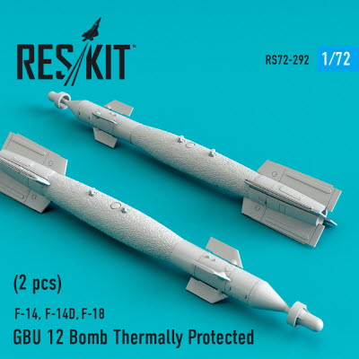 RS72-0292 1/72 GBU-12 bombs thermally protected (2 pcs) (F-14B, F-14D, F-18,F-35B,F-35C,AV-8B, A-6)