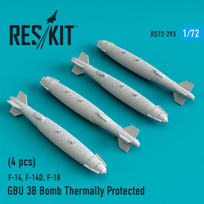 RS72-0293 1/72 GBU-38 bombs thermally protected (4 pcs) (F-14B, F-14D, F/A-18,F-35B,F-35C) (1/72)