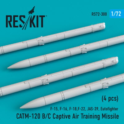 [사전 예약] RS72-0300 1/72 CATM-120 B/C Captive Air training missiles (4 pcs) (F-15, F-16, F-18,F-22, JAS-39, Eu