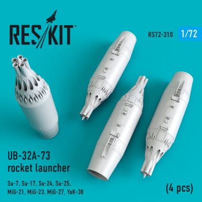 RS72-0310 1/72 UB-32A-73 rocket launchers (4 pcs) (Su-7,Su-17,Su-24,Su-25,MiG-21,MiG-23,MiG-27,YaK-3