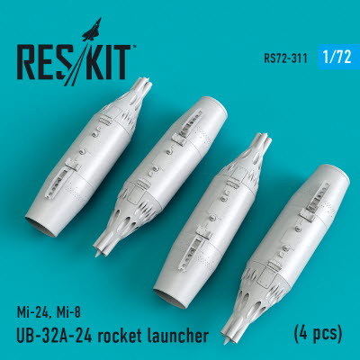 RS72-0311 1/72 UB-32A-24 rocket launchers (4 pcs) (Mi-24,Mi-8) (1/72)