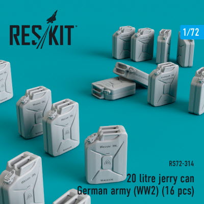 RS72-0314 1/72 20 litre jerry can - German army (WWll) (16 pcs) (1/72)