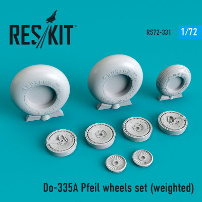 [사전 예약] RS72-0331 1/72 Do-335А \"Pfeil\" wheels set (weighted) (1/72)