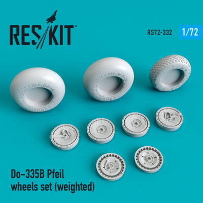RS72-0332 1/72 Do-335В \"Pfeil\" wheels set (weighted) (1/72)