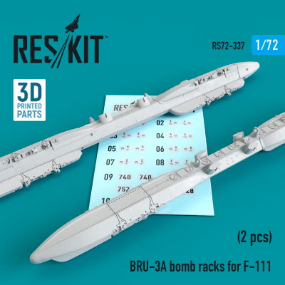 [사전 예약] RS72-0337 1/72 BRU-3A bomb racks for F-111 (2 pcs) (3D Printing) (1/72)