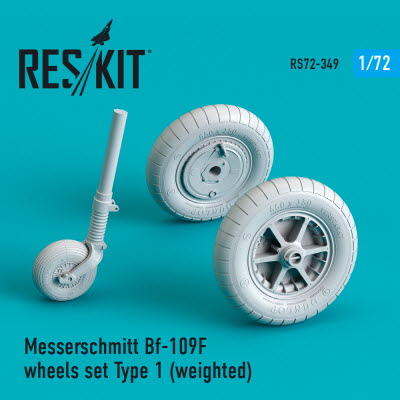 RS72-0349 1/72 Bf-109 (F, G-early) wheels set ype 1 (weighted) (1/72)