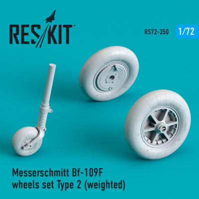 RS72-0350 1/72 Bf-109 (F, G-early) wheels set ype 2 (weighted) (1/72)