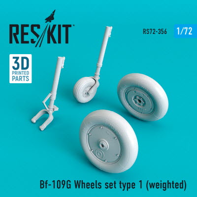 [사전 예약] RS72-0356 1/72 Bf-109G wheels set type 1 (weighted) (1/72)
