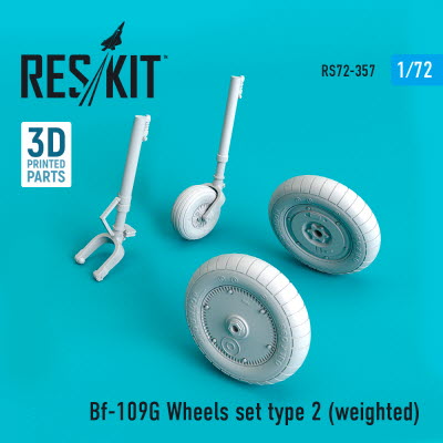 RS72-0357 1/72 Bf-109G wheels set type 2 (weighted) (1/72)