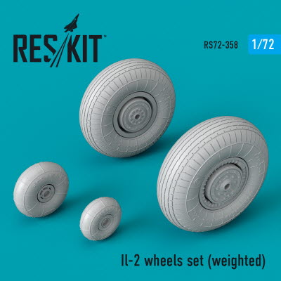 RS72-0358 1/72 Il-2 wheels set (weighted) (1/72)