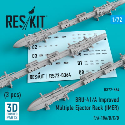 RS72-0364 1/72 BRU-41/A Improved Multiple Ejector Rack (IMER) (3 pcs) (F/A-18A/B/C/D) (1/72)