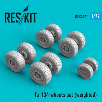 RS72-0371 1/72 Tu-134 wheels set (weighted) (1/72)