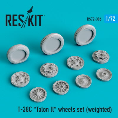 RS72-0386 1/72 T-38C \"Talon ll\" wheels set (weighted) (1/72)