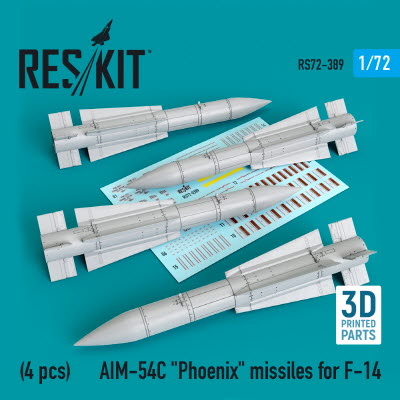[사전 예약] RS72-0389 1/72 AIM-54C \"Phoenix\" missiles for F-14 (4pcs) (1/72)