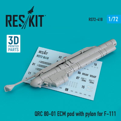 RS72-0418 1/72 QRC 80-01 ECM pod with pylon for F-111 (3D printing) (1/72)