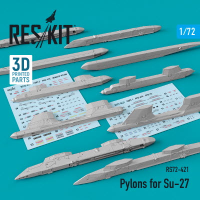 RS72-0421 1/72 Pylons for Su-27 (1/72)