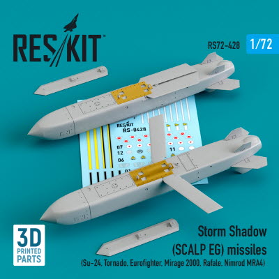 RS72-0428 1/72 Storm Shadow (SCALP EG) missiles (2 pcs) (Su-24, Tornado, Eurofighter, Mirage 2000, R