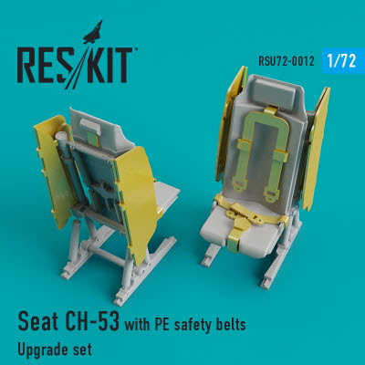 RSU72-0012 1/72 Seat CH-53, MH-53 with PE safety belts (1/72)