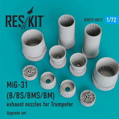 RSU72-0017 1/72 MiG-31 (B/BS/BMS/BM) exhaust nozzles for Trumpeter kit (1/72)