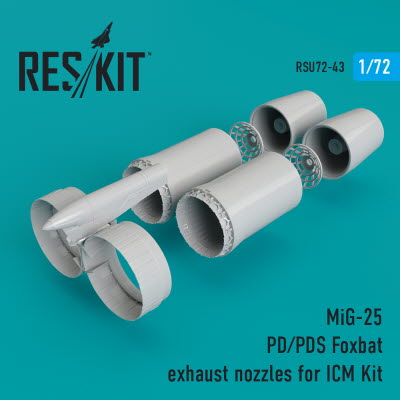 RSU72-0043 1/72 MiG-25 (PD,PDS) exhaust nozzles for ICM kit (1/72)