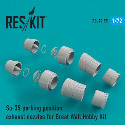 RSU72-0055 1/72 Su-35 parking position exhaust nozzles for GWH kit (1/72)
