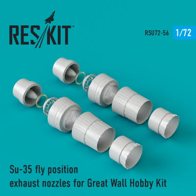 RSU72-0056 1/72 Su-35 fly position exhaust nozzles for GWH kit (1/72)