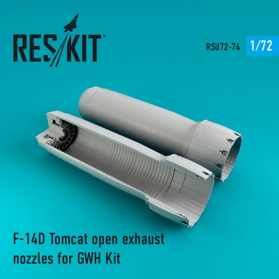 RSU72-0074 1/72 F-14D \"Tomcat\" open exhaust nozzles for GWH kit (1/72)