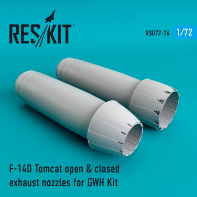 RSU72-0076 1/72 F-14D \"Tomcat\" open & closed exhaust nozzles for GWH kit (1/72)