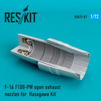 RSU72-0087 1/72 F-16 "Fighting Falcon" F100-PW open exhaust nozzles for Hasegawa kit (1/72)