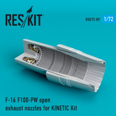 RSU72-0089 1/72 F-16 "Fighting Falcon" F100-PW open exhaust nozzles for Kinetic kit (1/72)
