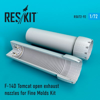 RSU72-0092 1/72 F-14D "Tomcat" open exhaust nozzles for Fine Molds kit (1/72)