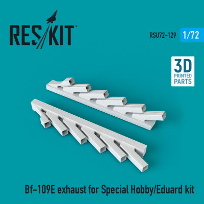 RSU72-0129 1/72 Bf-109E exhaust for Special Hobby/Eduard kit (3D Printing) (1/72)