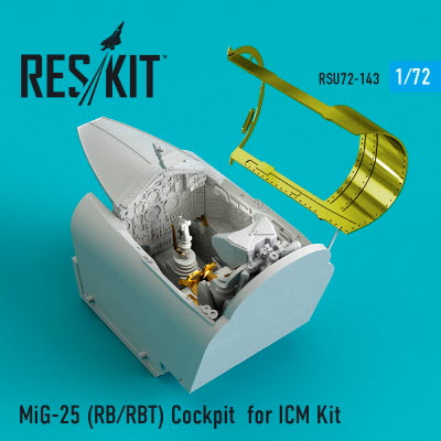 [사전 예약] RSU72-0143 1/72 MiG-25 (RB, RBT) Cockpit for ICM kit (1/72)