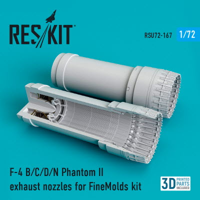 RSU72-0167 1/72 F-4 (B,C,D,N) "Phantom II" exhaust nozzles for FineMolds kit (1/72)