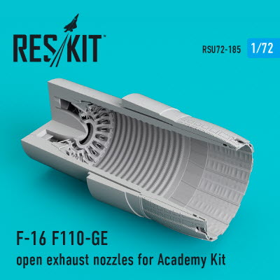 RSU72-0185 1/72 F-16 F110-GE open exhaust nozzles for Academy Kit (1/72)