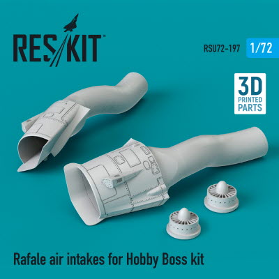 [사전 예약] RSU72-0197 1/72 Rafale air intakes for Hobby Boss kit (3D Printing) (1/72)