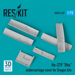 RSU72-0227 1/72 He-219 "Uhu" undercarriage covers for Dragon kit (3D printing) (1/72)