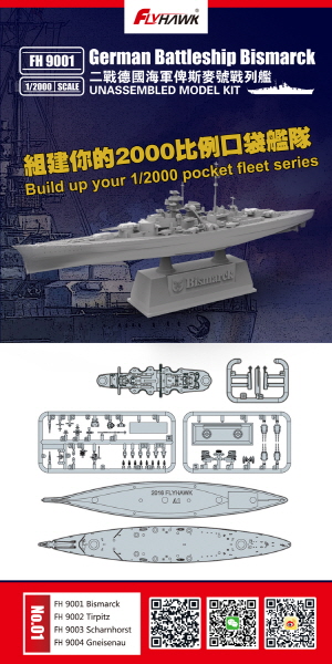 FH9001 1/2000 German Battle ship Bismarck