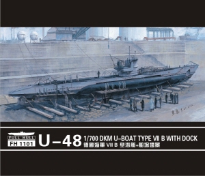 FH1101 1/700 U-boat Type VII B DKM U-48 with Dock(1set+dockyard diorama)
