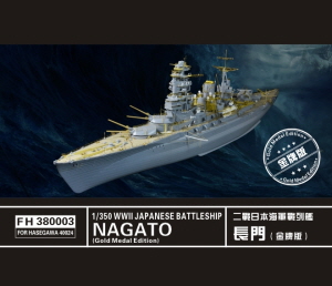 FH380003 1/350 WW II IJN Battleship Nagato (FOR HASEGAWA 40024) GOLD METAL EDITION