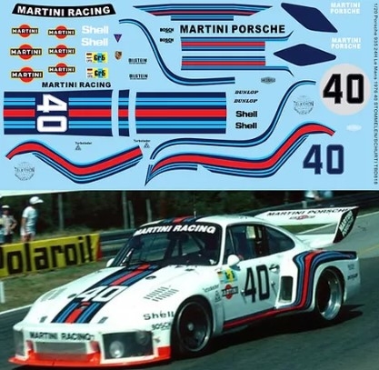 [사전 예약] TBD818 1/20 Decals Porsche 935 24H Le Mans 1976 Martini 40 STOMMELEN/SCHURTI TBD818