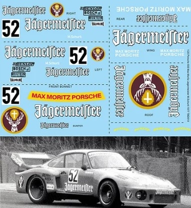[사전 예약] TBD819 1/20 Decals Porsche 935 Max Moritz Jagermeister M.Schurti 1977 Decal TBD819