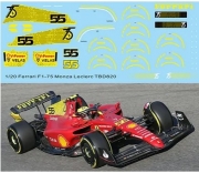 [사전 예약 ~12/4일] TBD822 1/20 Decals X Ferrari F1-75 GP Monza 2022 Sainz (X NewScratch ) Decal TBD822