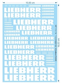 [사전 예약] TBD905 1/12 1/16 1/18 1/20 1/24 1/43 1/14 1/87 wHITE Liebherr Logo Decals TB TBD905