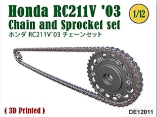 [사전 예약] DE12011 1/12 Chain and Sprocket set for Honda RC211V '03